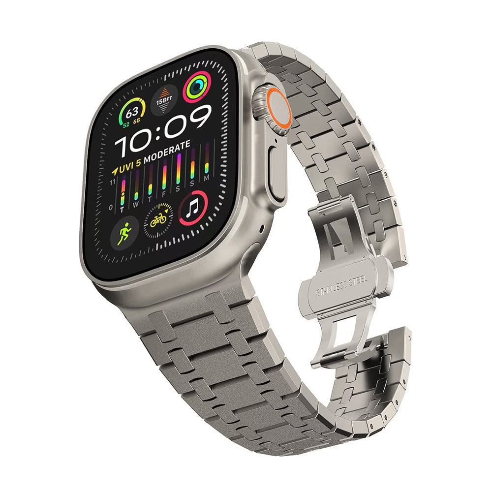 Shiny Stainless Steel Apple Watch Band