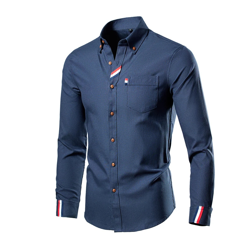 Relaxed Fit Mens Long Sleeve Button Down Shirt