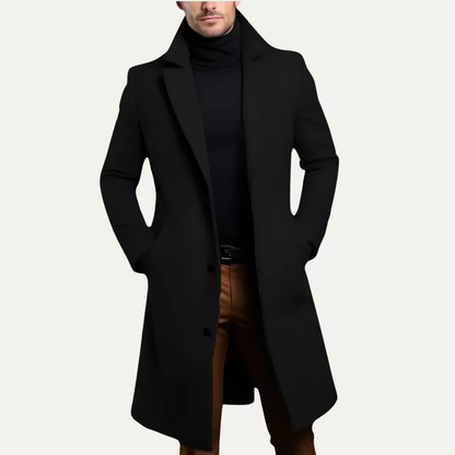 VogeLuxe | Men’s Classic Tailored Long Overcoat