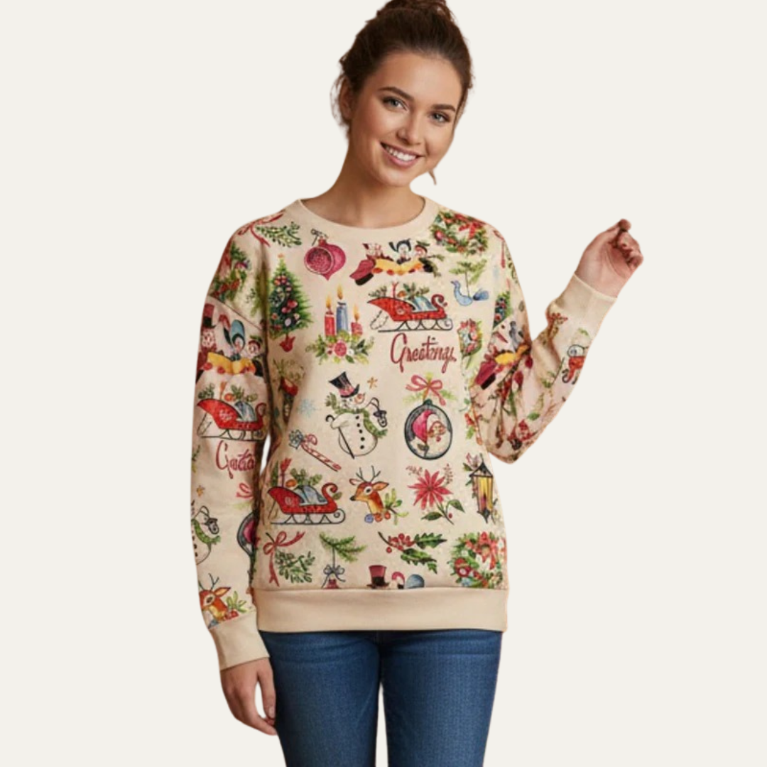 VogeLuxe | Women’s Festive Holiday Crewneck Sweatshirt