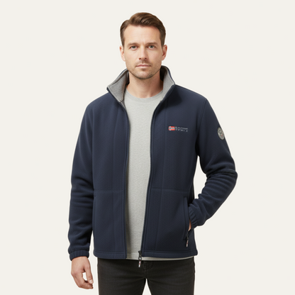 VogeLuxe | Men’s Textured Fleece High Collar Zip Jacket