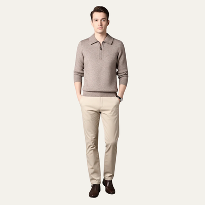 VogeLuxe | Men’s Tailored Zip Up Knit Sweater