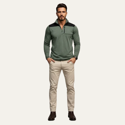 VogeLuxe | Men’s Quarter Zip Technical Pullover With Chest Pocket