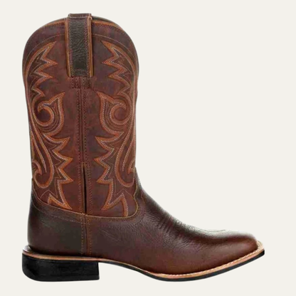 VogeLuxe | Men’s Square Toe Cowboy Boots with Stitched Shaft