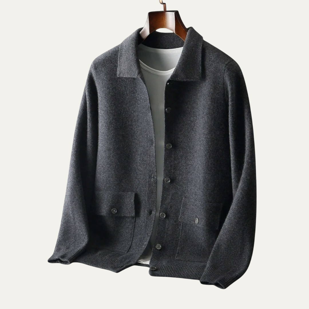 VogeLuxe | Men’s Button Front Knit Cardigan Jacket