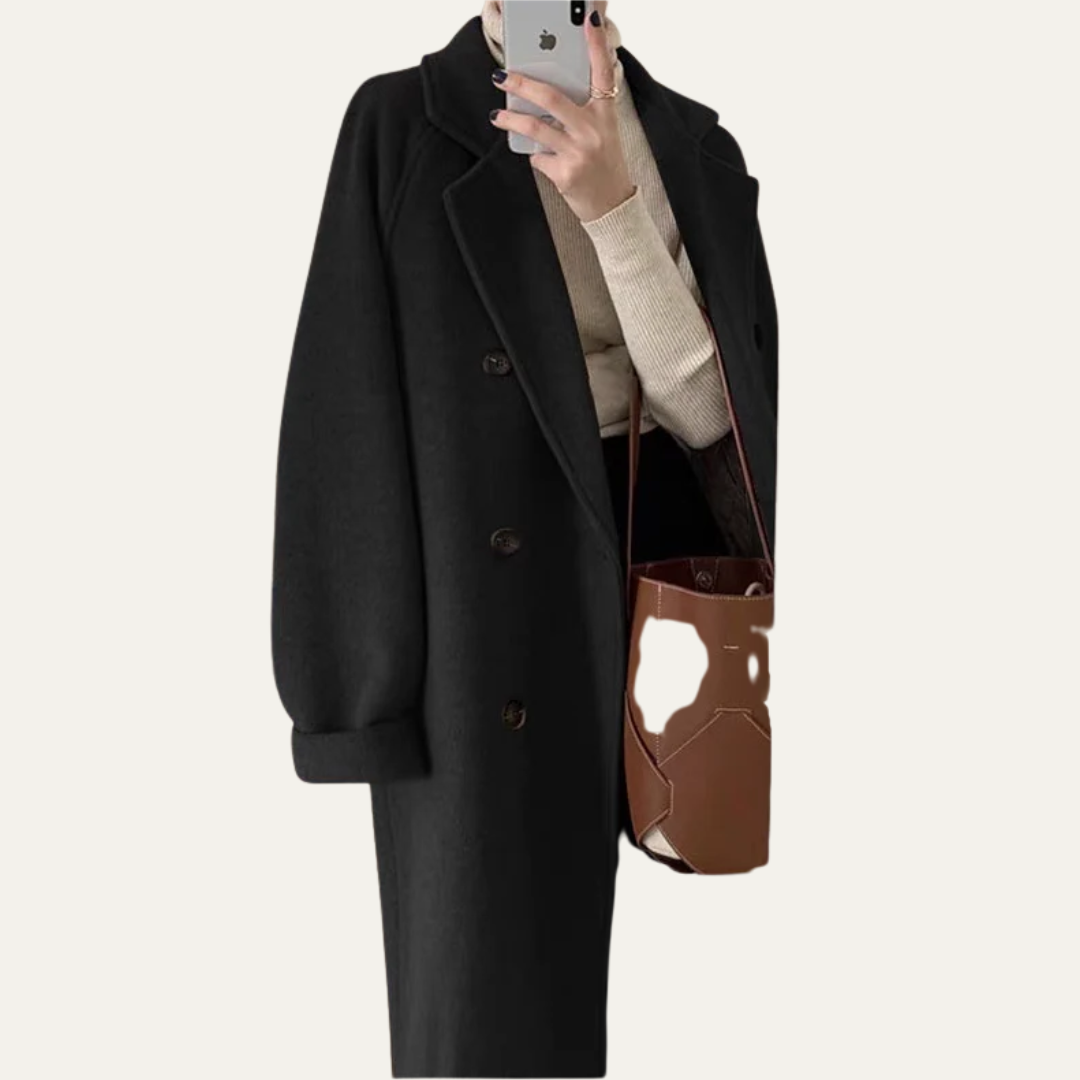 VogeLuxe | Women’s Elegant Double-Breasted Overcoat