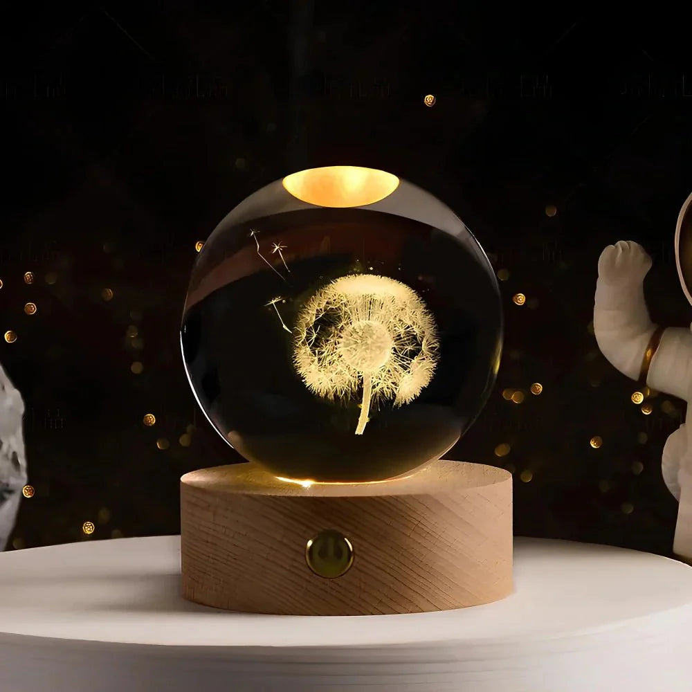 Glowing Orb LED Nightlight Galaxy Pattern