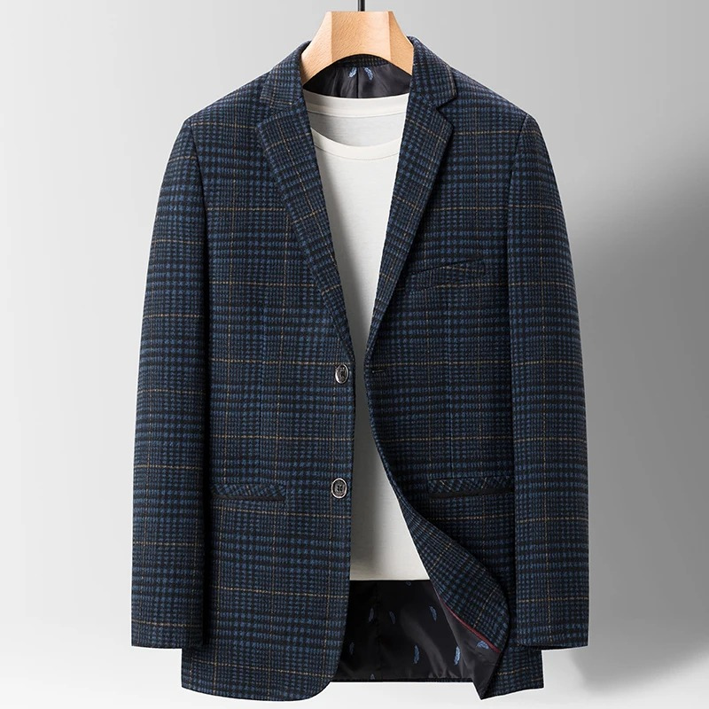 Stylish Men's Checked Blazer Jacket