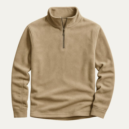 VogeLuxe | Men’s Textured Quarter Zip Stand Collar Pullover