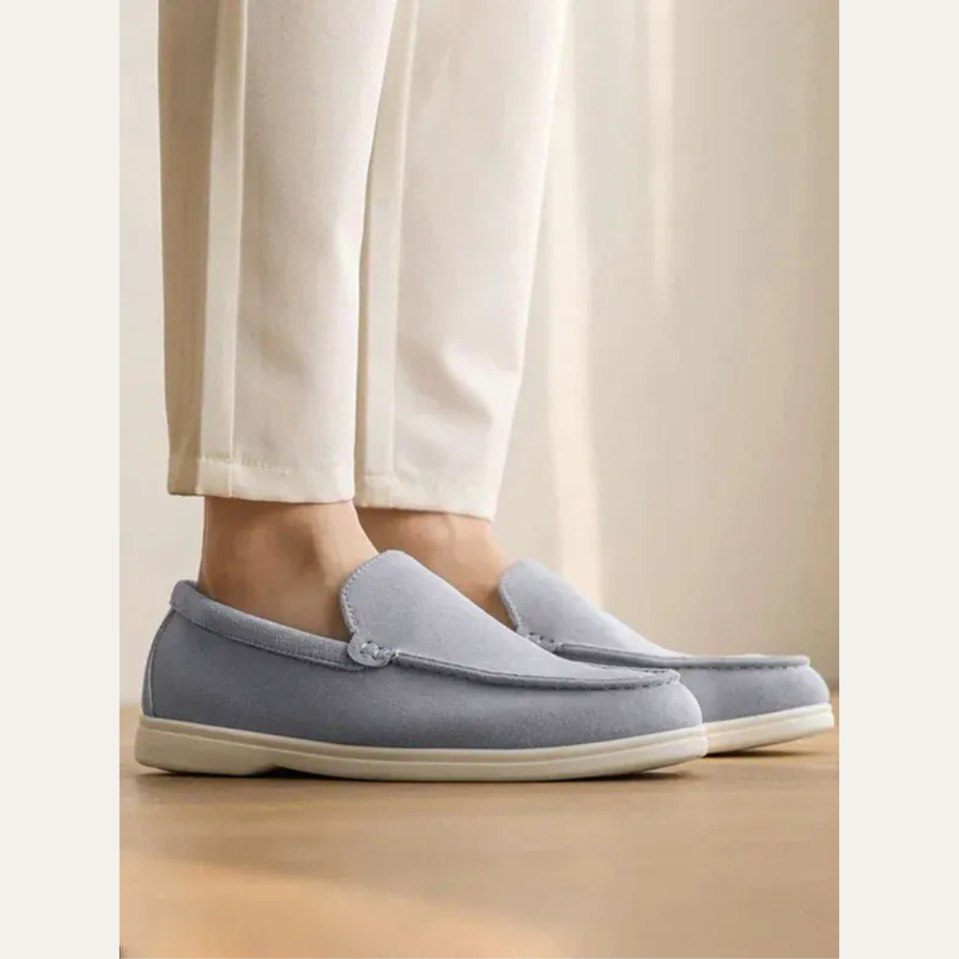 VogeLuxe | Men’s Suede Driving Moccasins with Metal Keeper Detail
