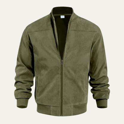 VogeLuxe | Men’s Textured Zip Up Casual Bomber Jacket