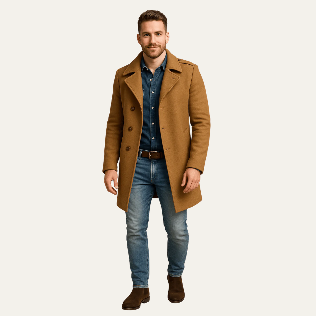 VogeLuxe | Men’s Classic Mid Length Coat
