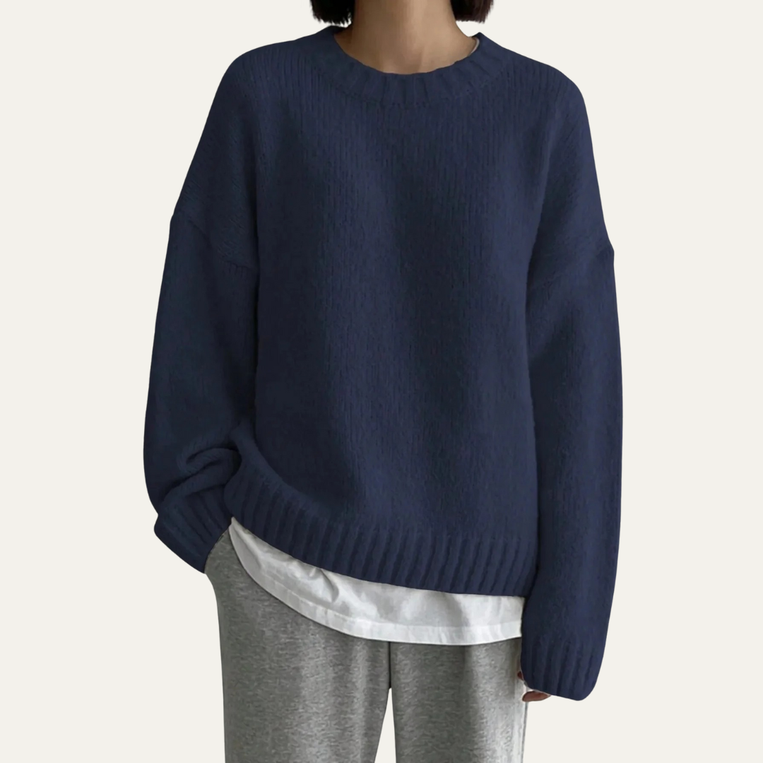 VogeLuxe | Women’s Comfortable Crew-Neck Knit Sweater