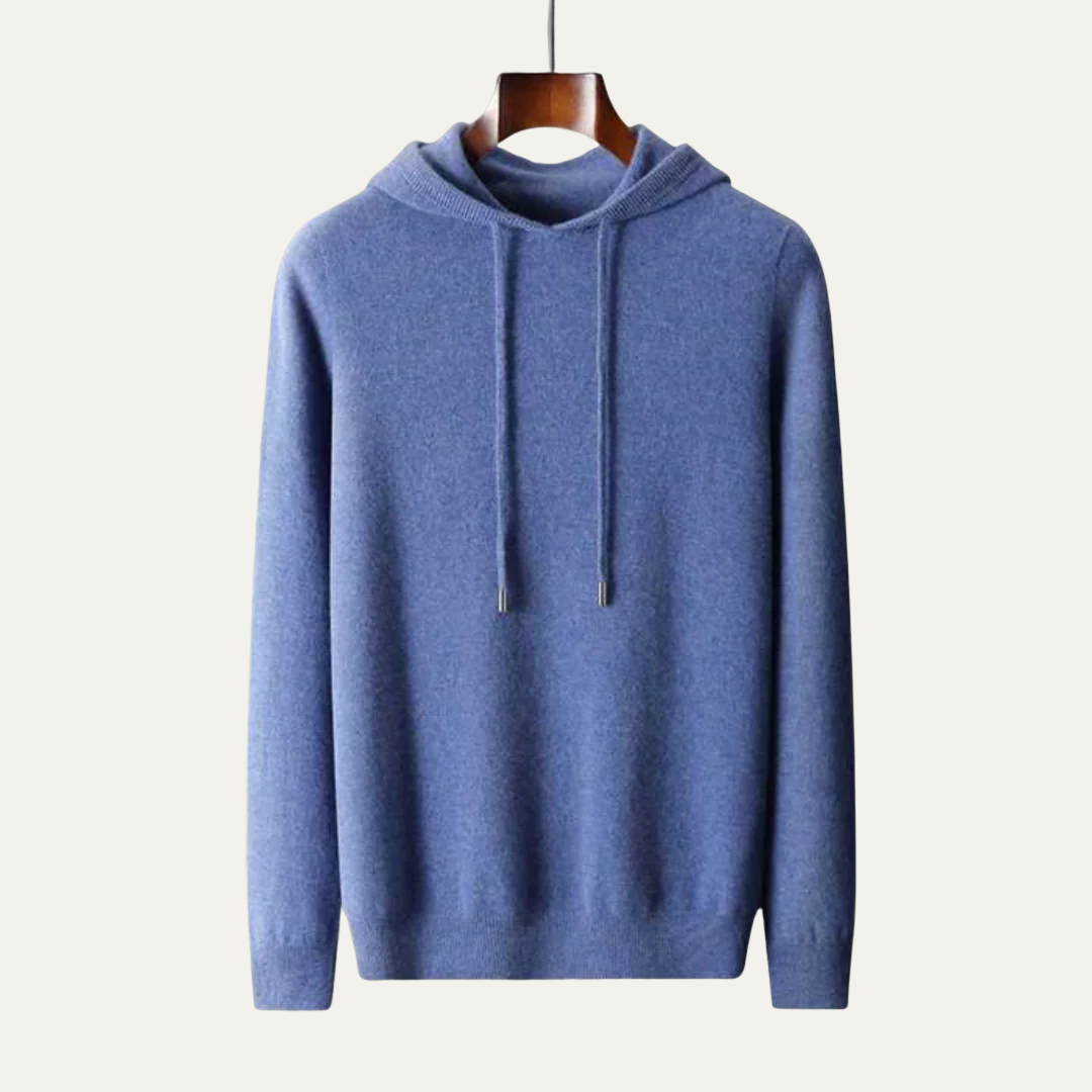 VogeLuxe | Men’s Fine-Knit Hoodie Sweater