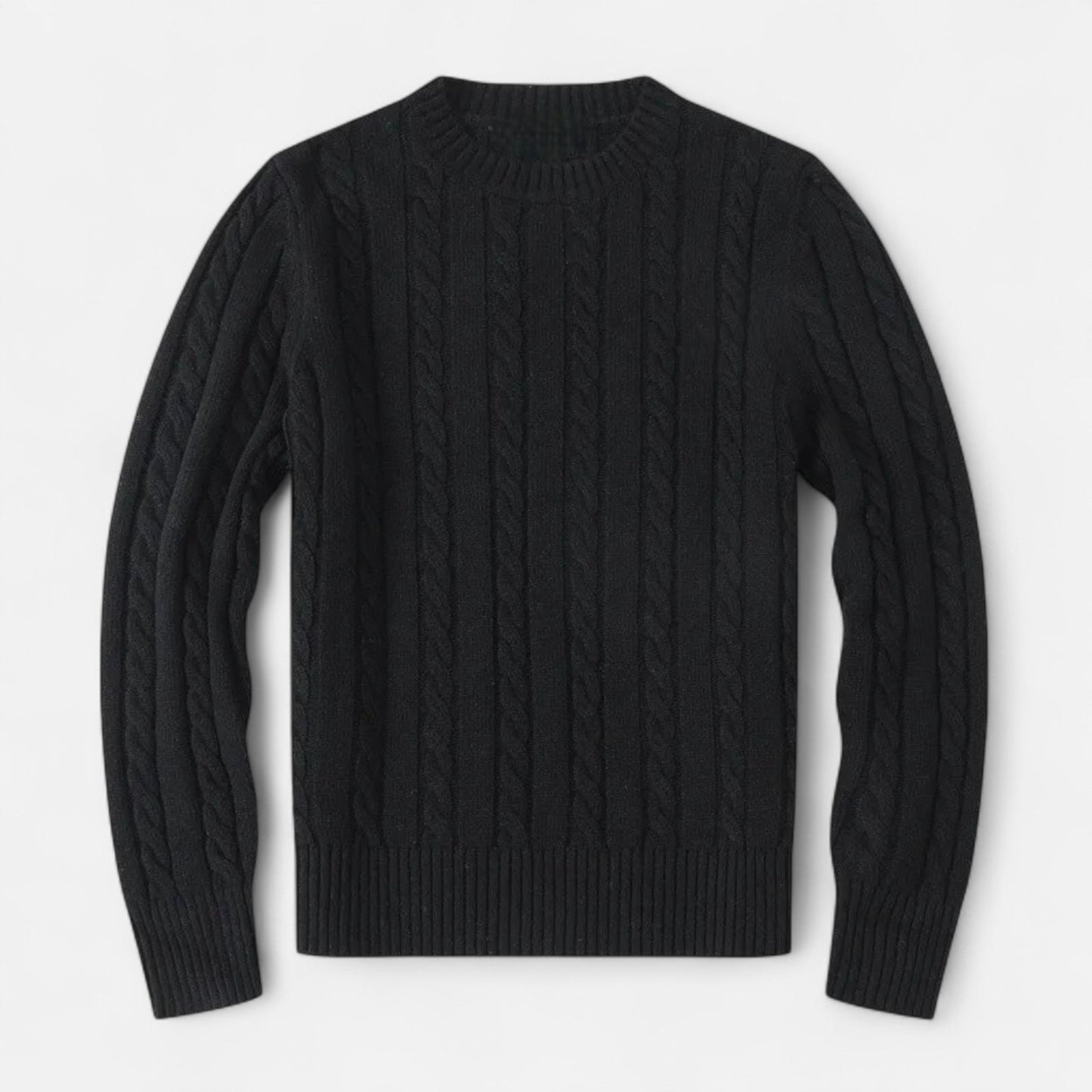 VogeLuxe | Men’s Cable Knit Crew Neck Sweater