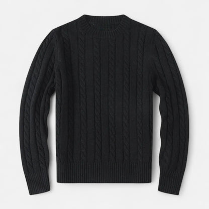 VogeLuxe | Men’s Cable Knit Crew Neck Sweater
