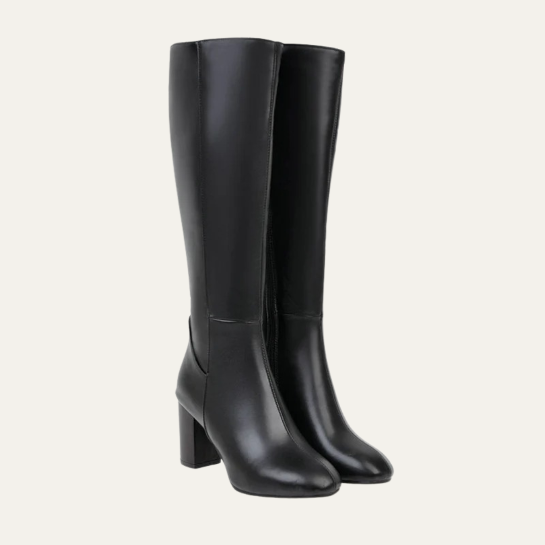 VogeLuxe | Women’s Minimalist Knee High Block Heel Boots