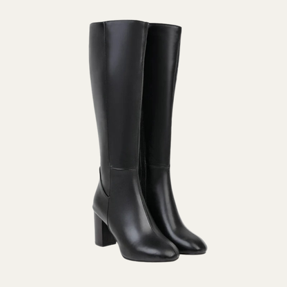 VogeLuxe | Women’s Minimalist Knee High Block Heel Boots