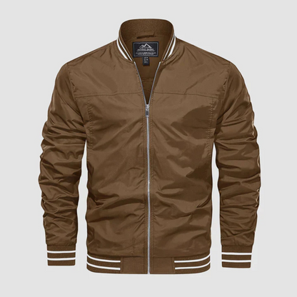 VogeLuxe | Men’s Classic Striped Trim Bomber Jacket