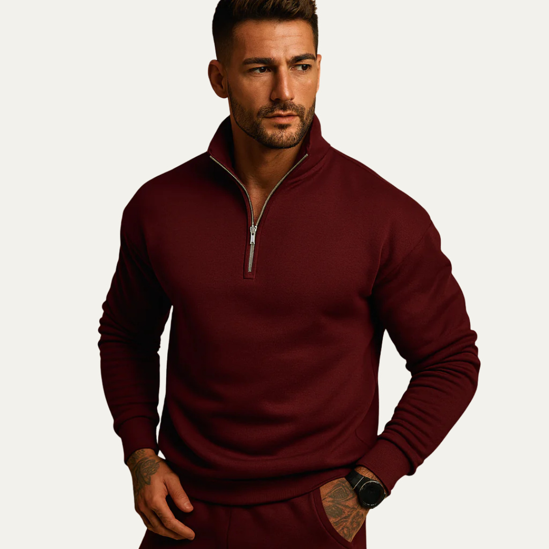 VogeLuxe | Men’s Quarter Zip Relaxed Fit Sweatshirt