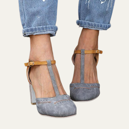 VogeLuxe | Women’s Vintage T Strap Block Heel Pumps