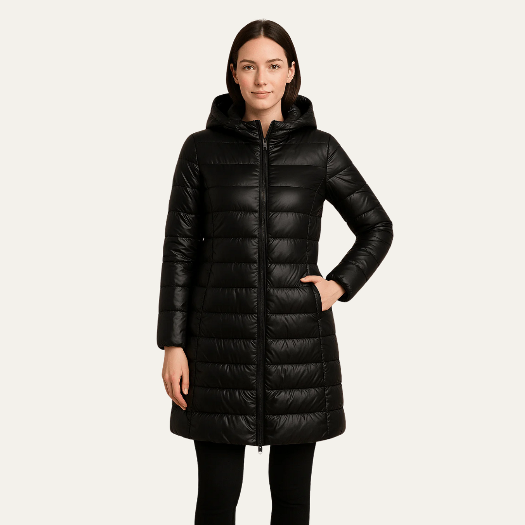 VogeLuxe | Women’s Shiny Quilted Puffer Coat