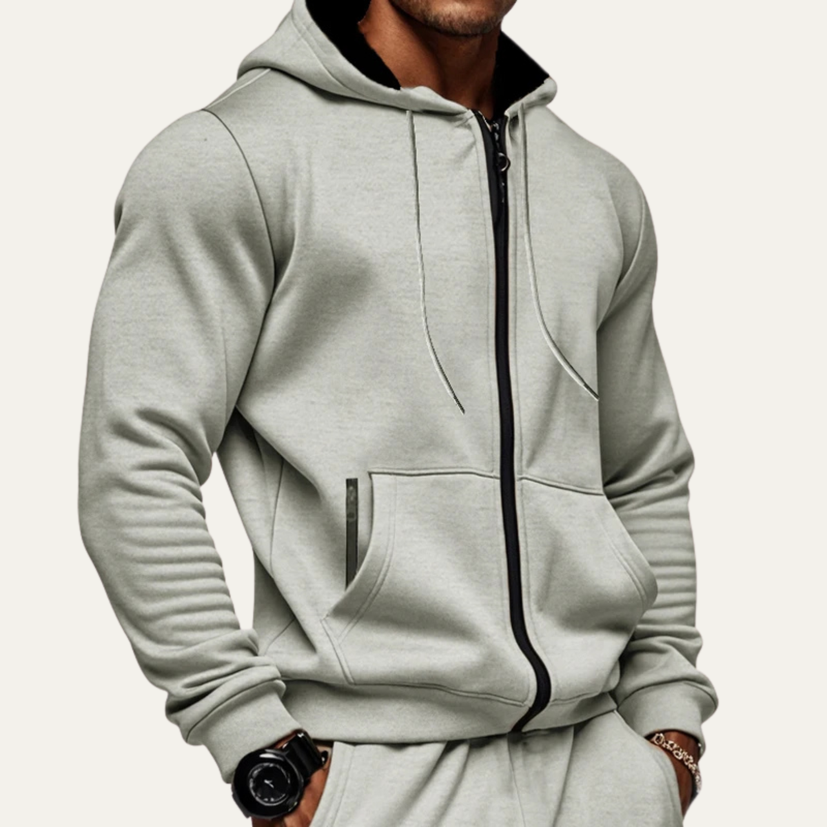 VogeLuxe | Men’s Warm Corduroy Bomber Jacket with Patch Pockets