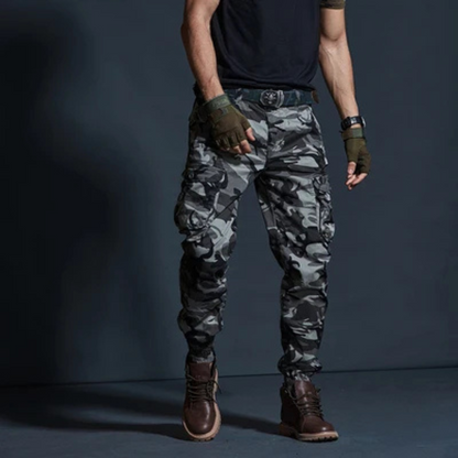 Men's Relaxed Fit Cargo Pants with Stretch Waist