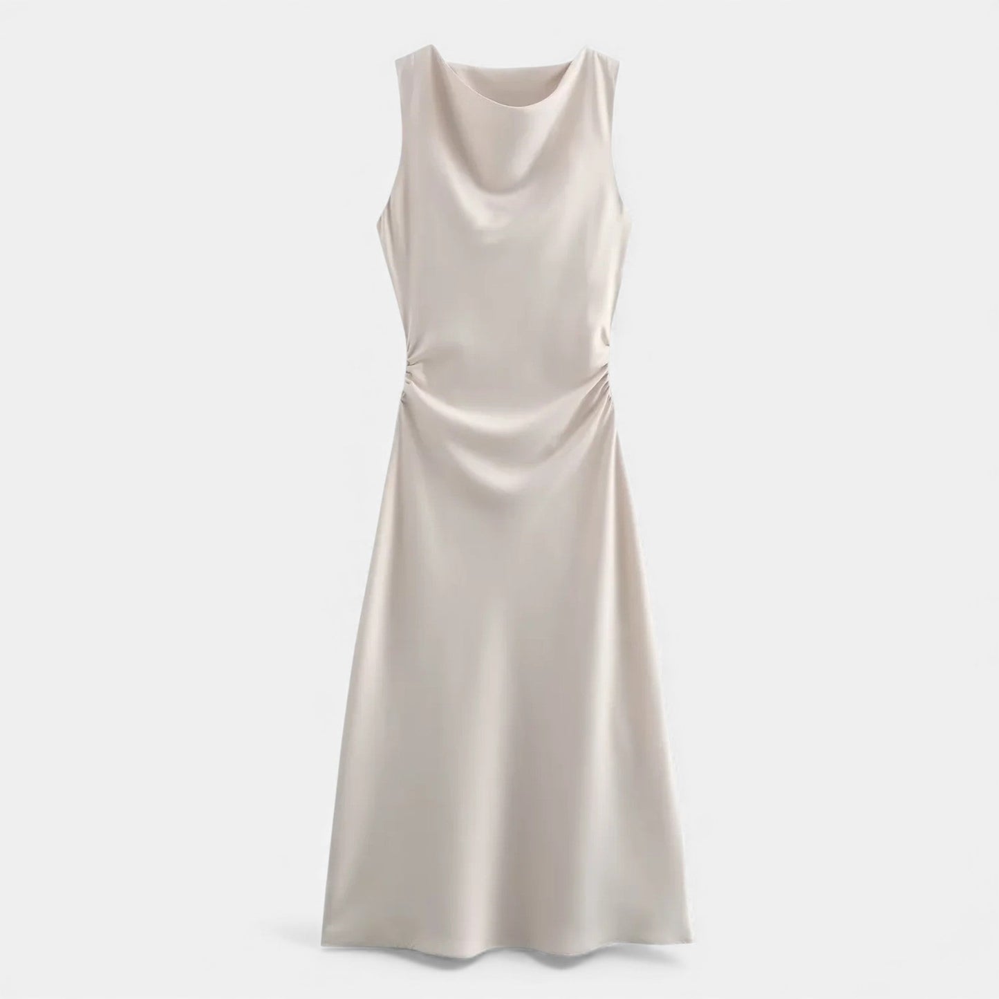 Luxurious Satin Slip Mid Length Dress