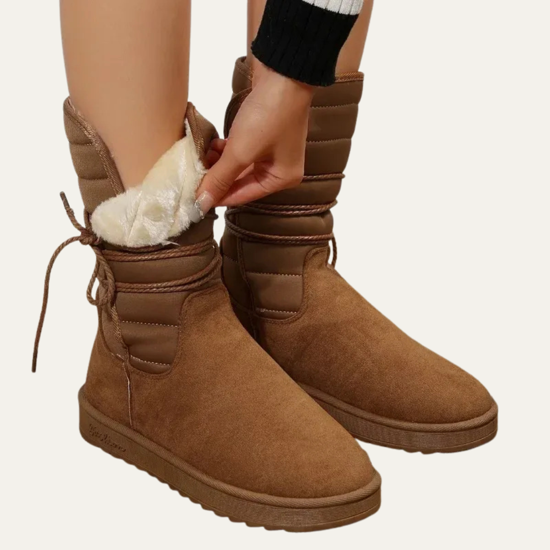 VogeLuxe | Women’s Quilted Faux Fur Lined Mid Calf Winter Boots
