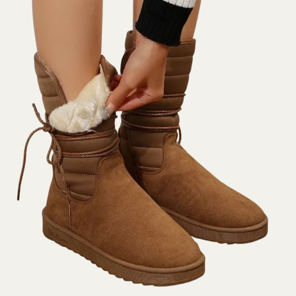 VogeLuxe | Women’s Quilted Faux Fur Lined Mid Calf Winter Boots