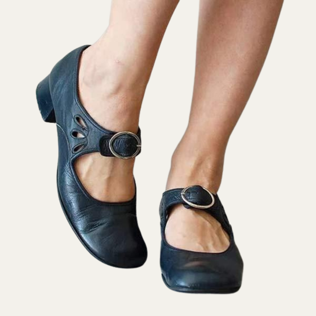 VogeLuxe | Women’s Mary Jane Heels with Rounded Toe and Low Block Heel