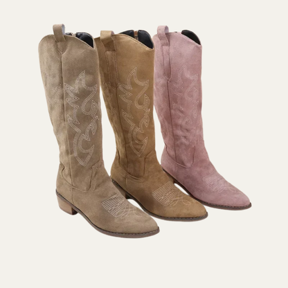 VogeLuxe | Women’s Embroidered Western Knee High Boots