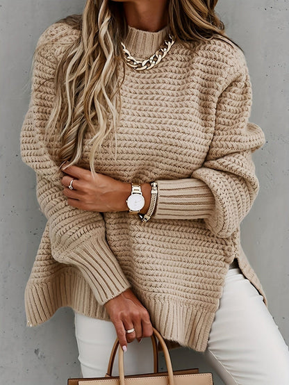 Cozy Women's Oversized Turtleneck Sweater for Cold Weather