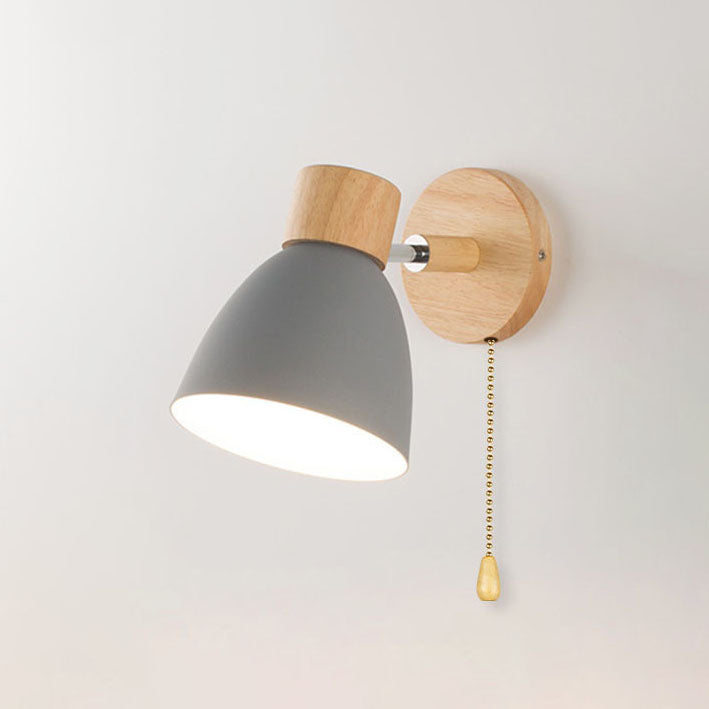 Rustic Wooden Iron Wall Lamp