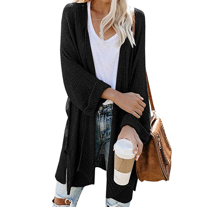 Cozy Women's Open Front Winter Cardigan with Pockets