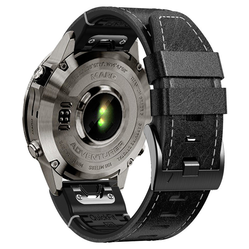 Durable Leather Strap for Garmin Fenix Watches - BritishElegance
