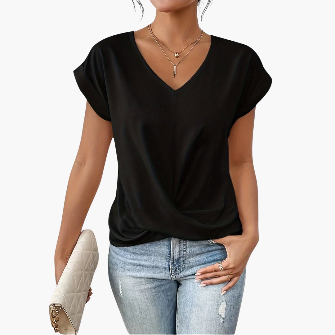 Relaxed Fit Womens Heart Neck Tee Shirt