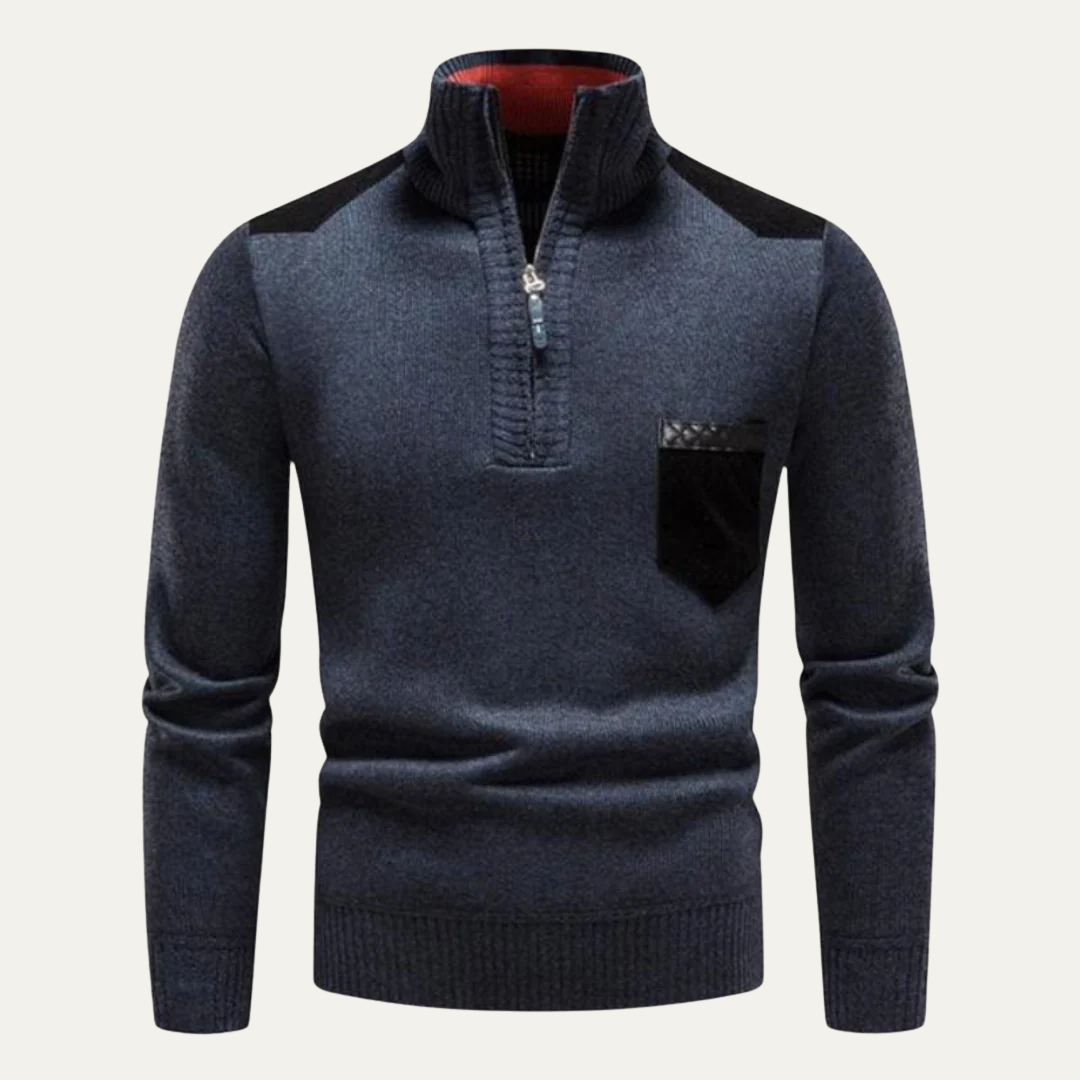 VogeLuxe | Men’s Utility Quarter Zip Sweater