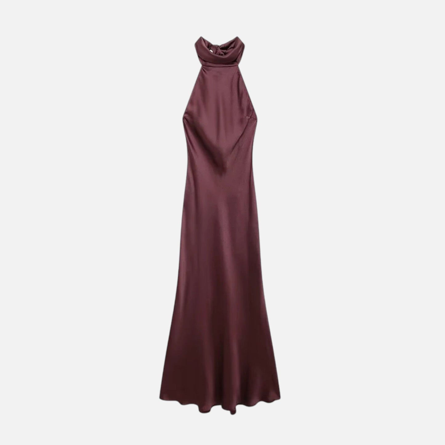 Elegant Satin Open Back Evening Gown - VogeLuxe