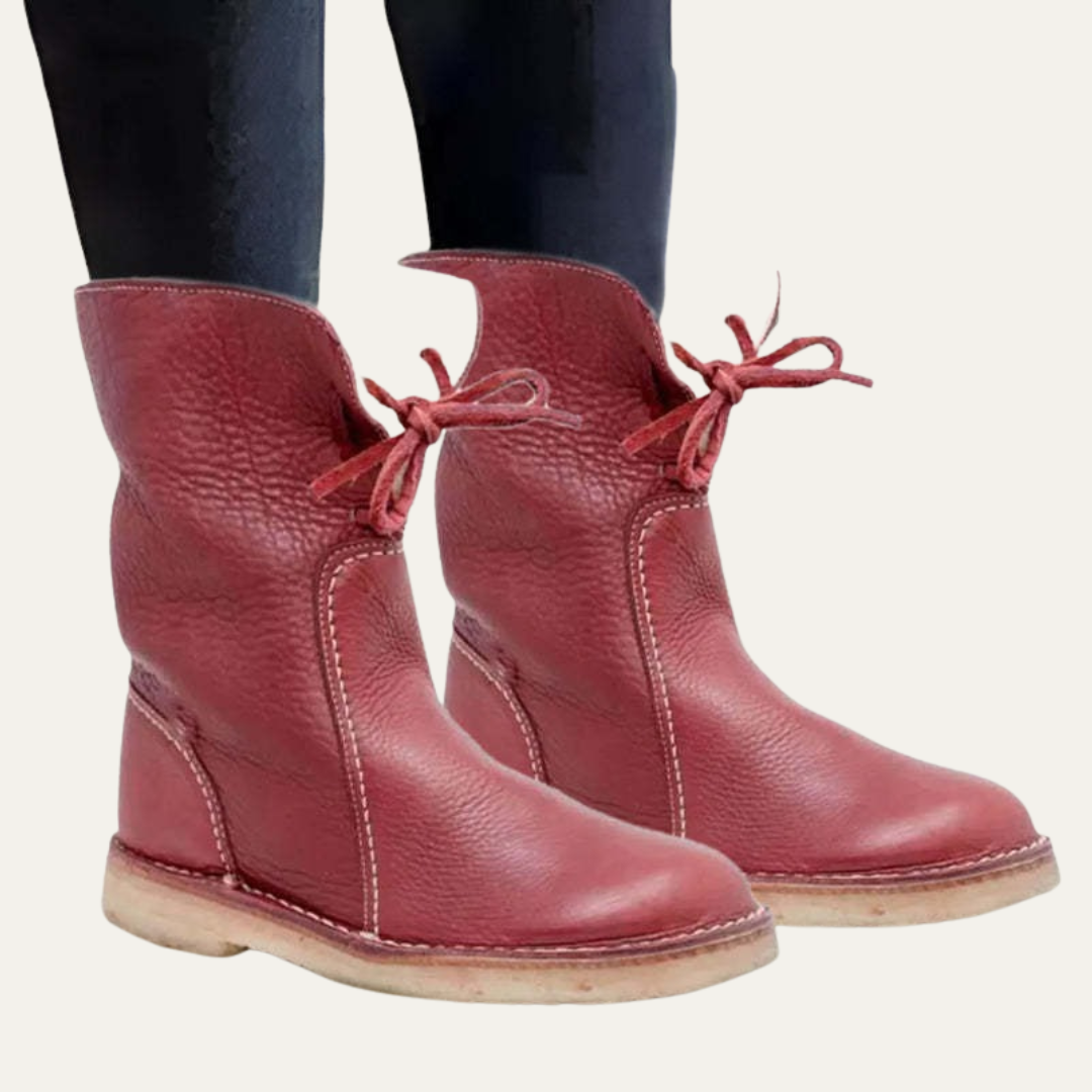 VogeLuxe | Women’s Shearling Lined Mid Calf Slouch Leather Boots