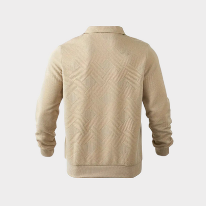 VogeLuxe | Men’s Quarter Zip Textured Knit Pullover