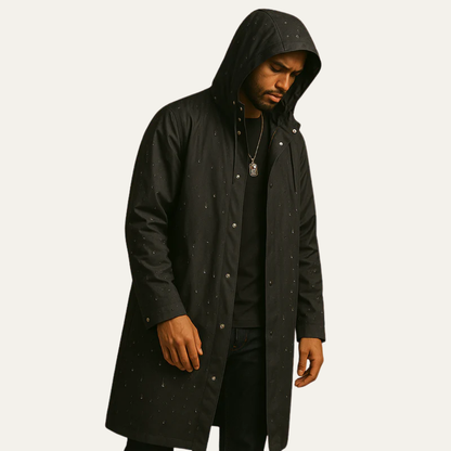 VogeLuxe | Men’s Full Length Hooded Waterproof Raincoat
