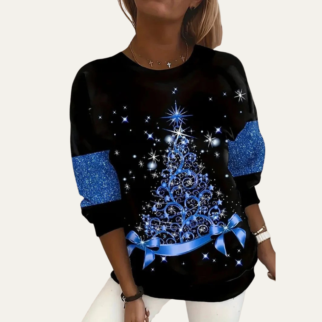 VogeLuxe | Women’s Starry Tree Christmas Sweatshirt
