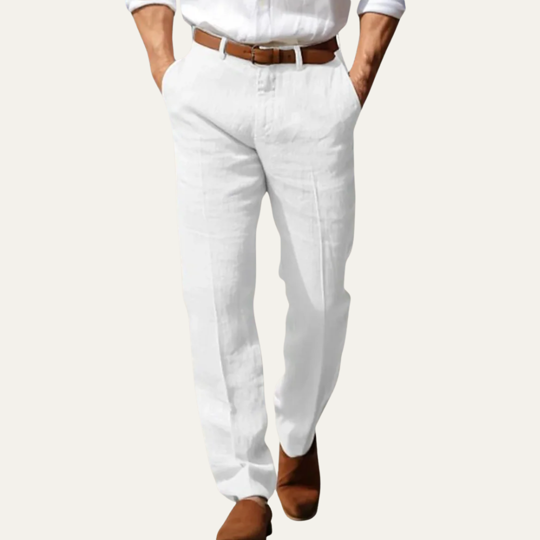VogeLuxe | Men’s Relaxed Linen Blend Trousers