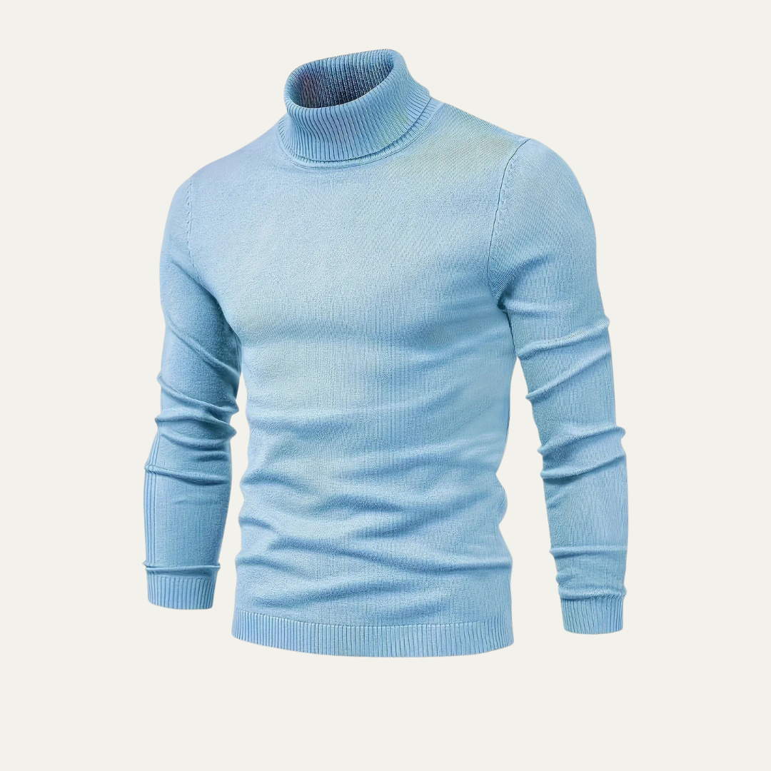 VogeLuxe | Men’s Ribbed Turtleneck Long Sleeve Sweater