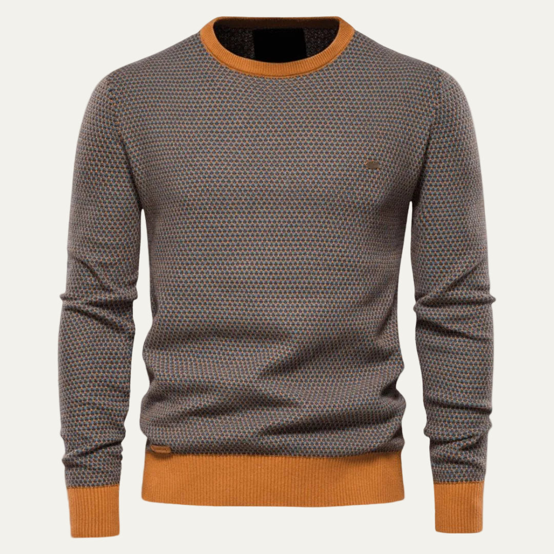 VogeLuxe | Men’s Honeycomb Textured Crewneck Sweater