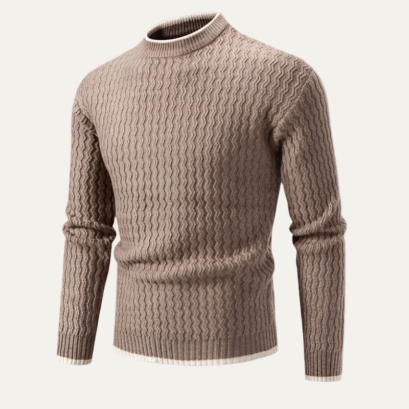 VogeLuxe | Men’s Textured Vertical Pattern Knit Sweater