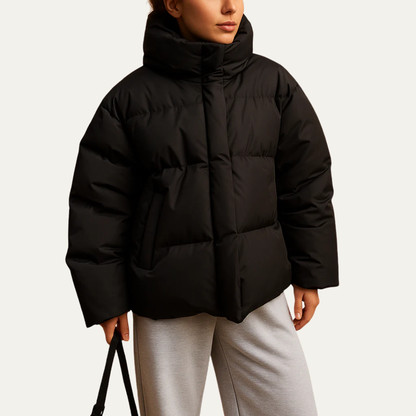 VogeLuxe | Women’s Lightweight Hooded Stand Collar Puffer Jacket