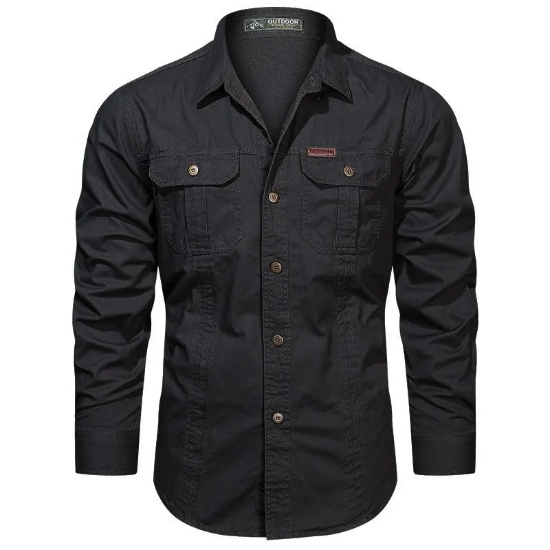 Practical Long Sleeve Work Shirt with Pocket Storage